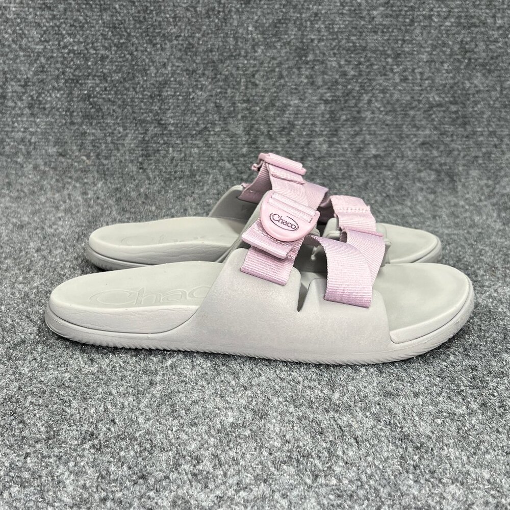 Chaco Chillos Slide Sandals Women's Size 7 Grey Lavender Athletic Recovery Beach